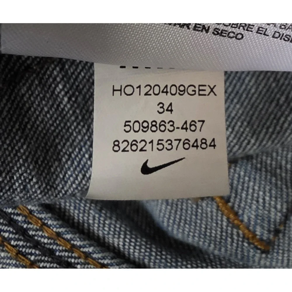 NIKE Jeans Men's Size 34 Blue Denim Mid Rise Slim Straight Stretch (Act 35x30)